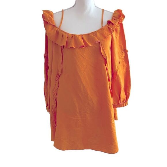 Marissa Webb Off the Shoulder Mango Orange
Ruffle Dress Size 6 - Picture 2 of 7